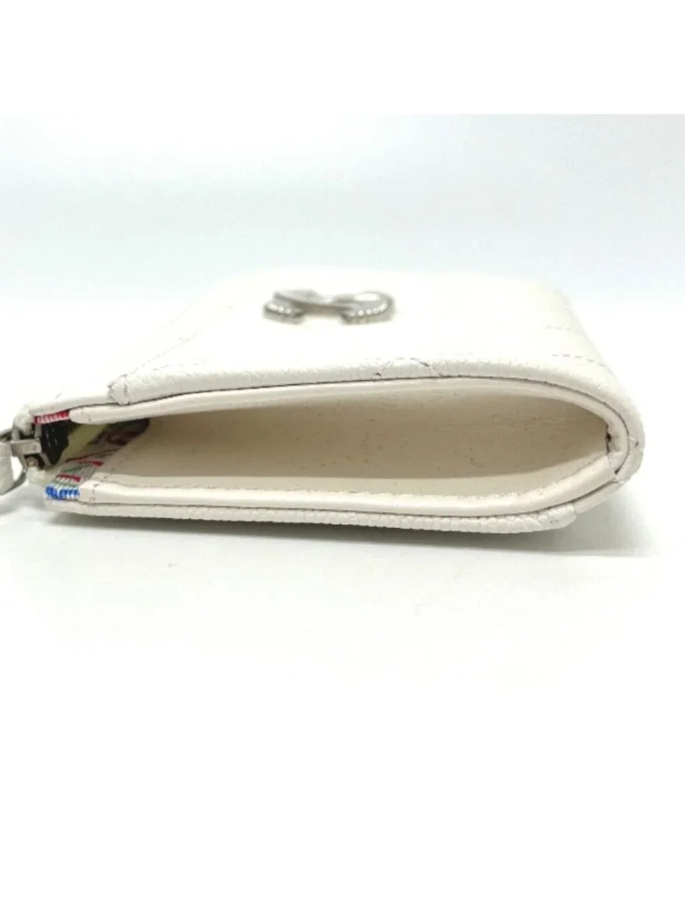 Chanel Coin Case CC Logo Fragment Caviar Leather White